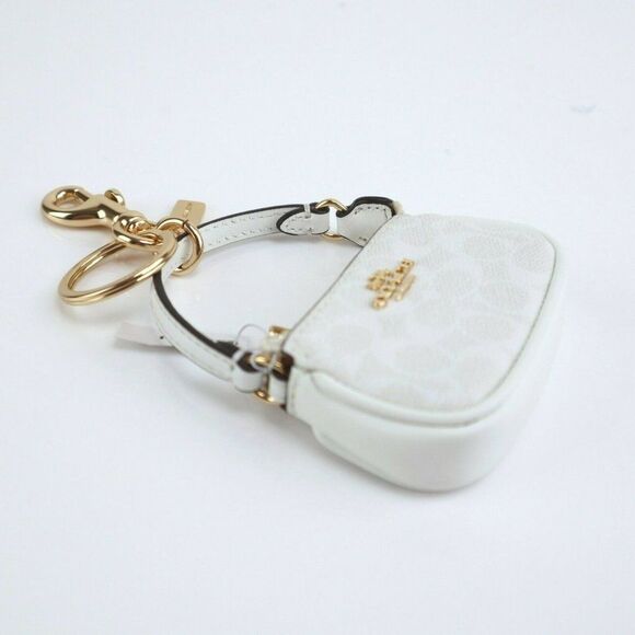 NWT COACH Signature Mini Demi Pouch Bag Charm Keychain SOLD OUT - Picture 8 of 8